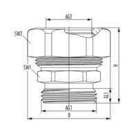 Steel pipe adapter with Eurocone external thread