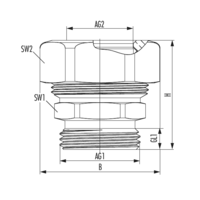 Steel pipe adapter with Eurocone external thread